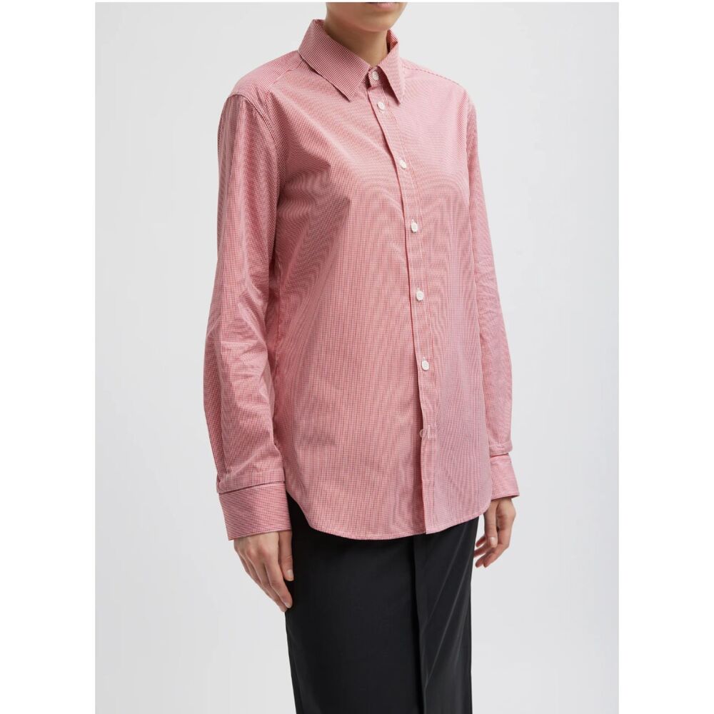 Tibi Mini Check Shirting Detached Slim Shirt